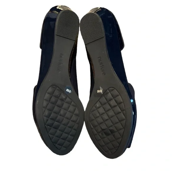 EUC Nurture Slip On Loreleie Open Toe Black Wedge Shoe Size 8.5M - Picture 7 of 8